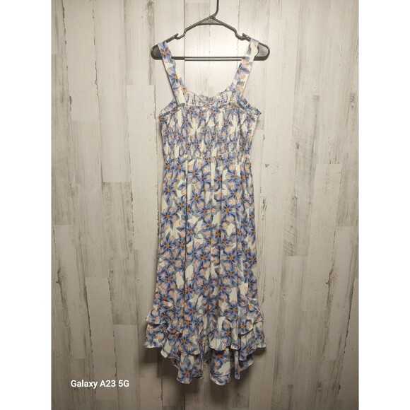 Grace Karin Smocked Floral Midi Dress Large NWT Resort Vacation Romantic - Picture 5 of 10